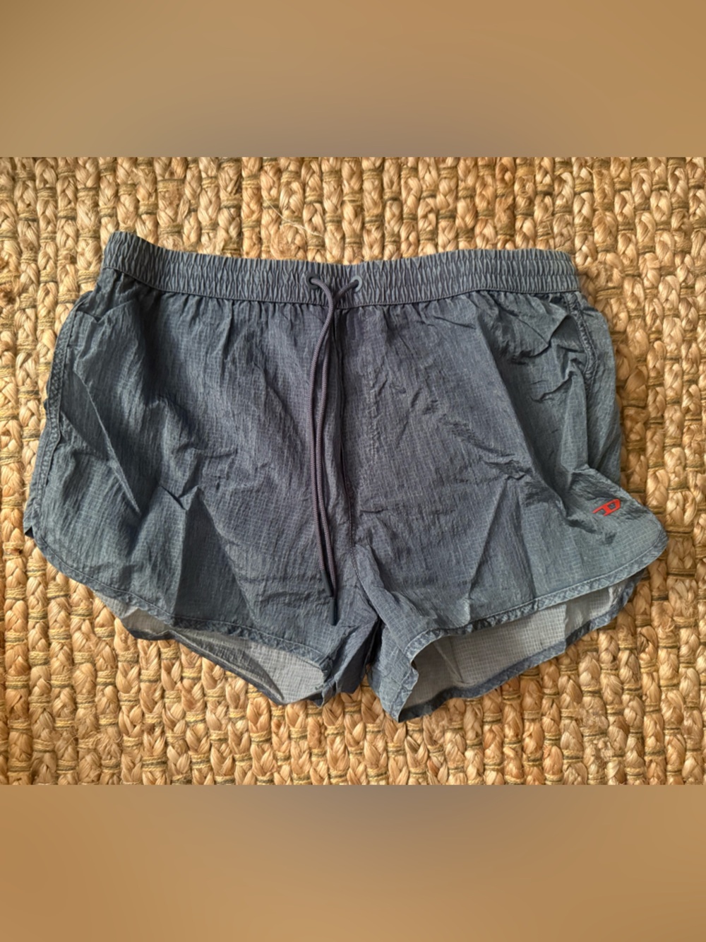 NWT Diesel Gray Black Running Active Shorts Men's Large Retail $90